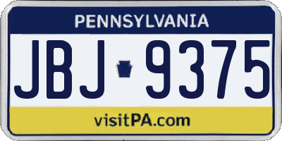 PA license plate JBJ9375