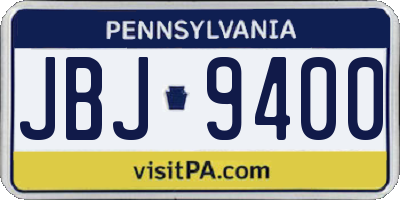 PA license plate JBJ9400