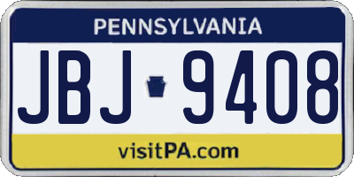 PA license plate JBJ9408