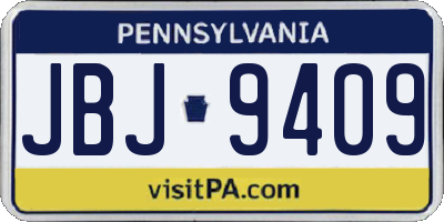 PA license plate JBJ9409