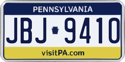 PA license plate JBJ9410