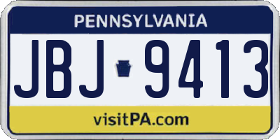 PA license plate JBJ9413