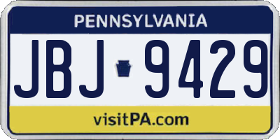 PA license plate JBJ9429