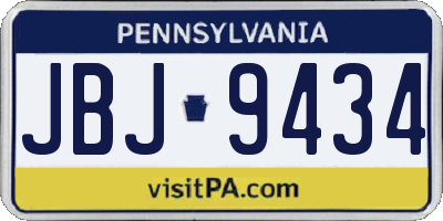 PA license plate JBJ9434