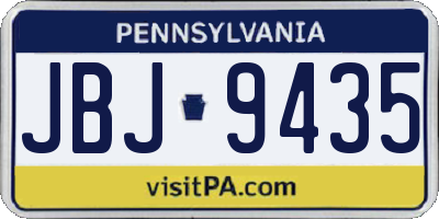 PA license plate JBJ9435