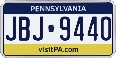 PA license plate JBJ9440