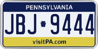 PA license plate JBJ9444