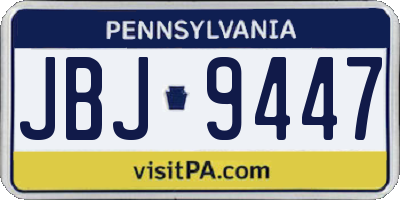 PA license plate JBJ9447