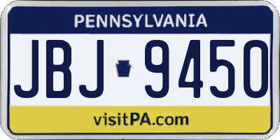 PA license plate JBJ9450