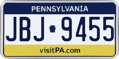 PA license plate JBJ9455