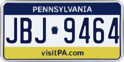 PA license plate JBJ9464
