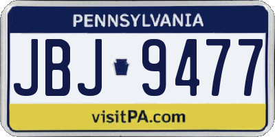 PA license plate JBJ9477