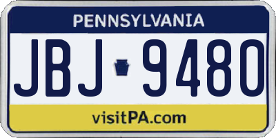 PA license plate JBJ9480