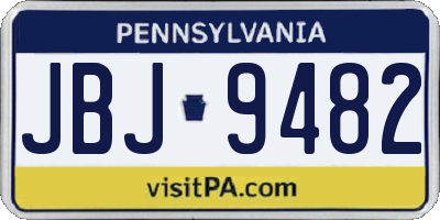 PA license plate JBJ9482