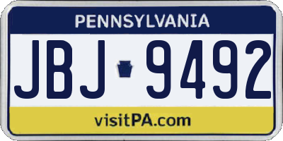 PA license plate JBJ9492