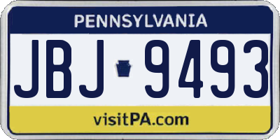 PA license plate JBJ9493