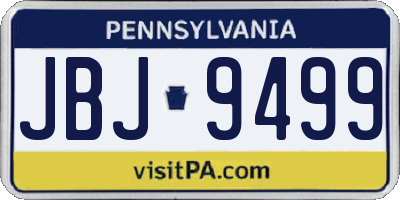 PA license plate JBJ9499
