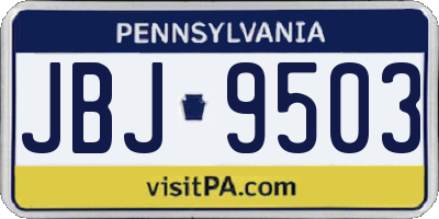 PA license plate JBJ9503