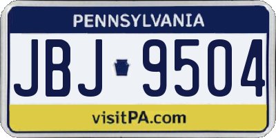 PA license plate JBJ9504