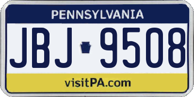 PA license plate JBJ9508