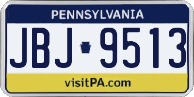 PA license plate JBJ9513