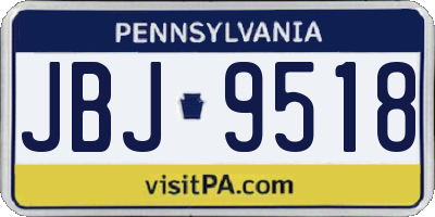 PA license plate JBJ9518