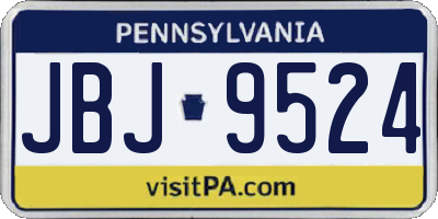 PA license plate JBJ9524
