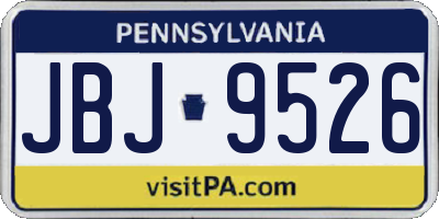PA license plate JBJ9526