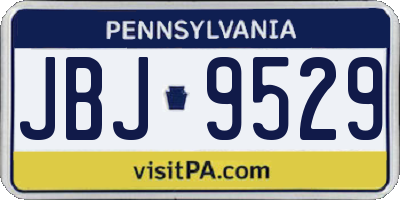 PA license plate JBJ9529