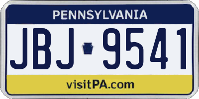 PA license plate JBJ9541