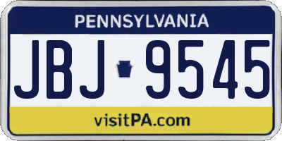 PA license plate JBJ9545