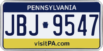 PA license plate JBJ9547