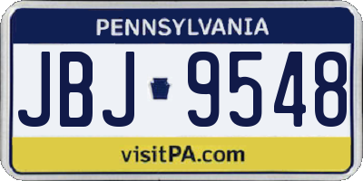 PA license plate JBJ9548