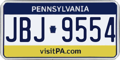 PA license plate JBJ9554
