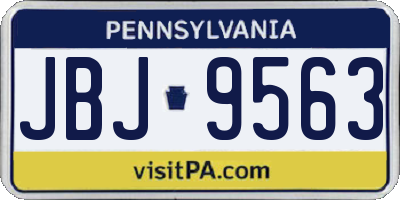 PA license plate JBJ9563