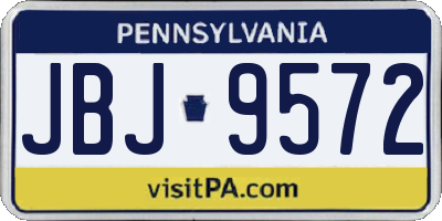 PA license plate JBJ9572