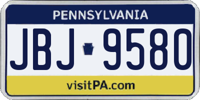 PA license plate JBJ9580
