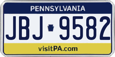 PA license plate JBJ9582