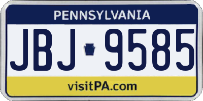 PA license plate JBJ9585