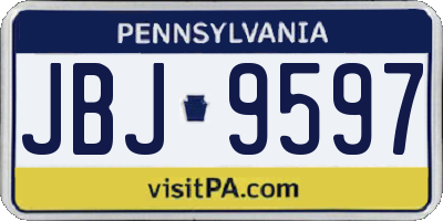 PA license plate JBJ9597