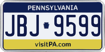 PA license plate JBJ9599