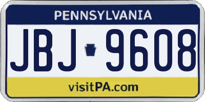 PA license plate JBJ9608