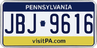 PA license plate JBJ9616