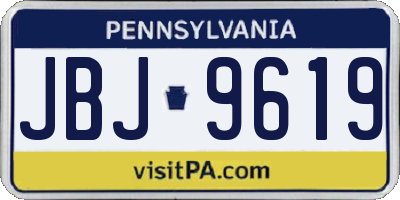 PA license plate JBJ9619