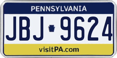 PA license plate JBJ9624