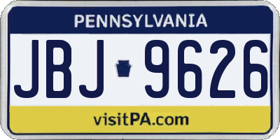 PA license plate JBJ9626
