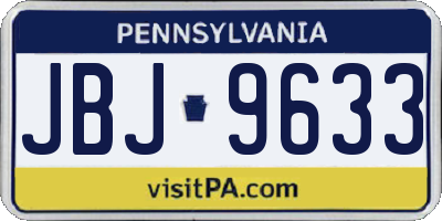 PA license plate JBJ9633