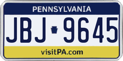 PA license plate JBJ9645