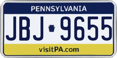 PA license plate JBJ9655