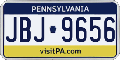 PA license plate JBJ9656